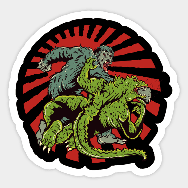 King VS Gojira Sticker by Greendevil